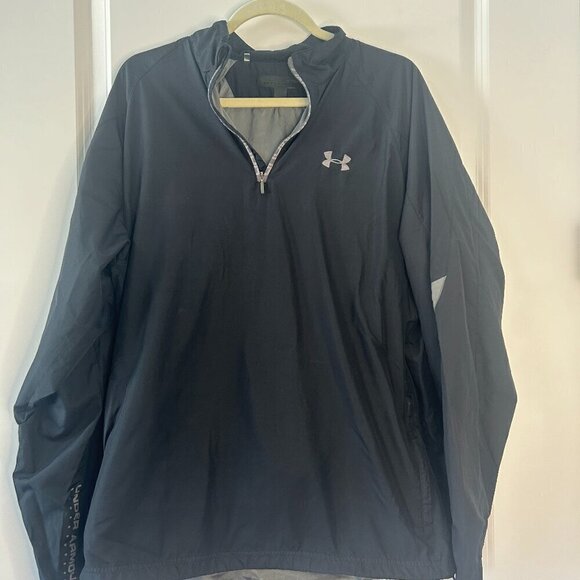Under Armour Other - Under Armour Black & Gray Golf Quarter Zip Wind Shirt EUC Size XL